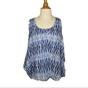 Anthropologie Meadow Rue Layered Swing Tank Ikat Print S